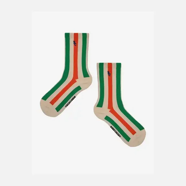 Bobo Choses Vertical Stripes Long Socks Beige